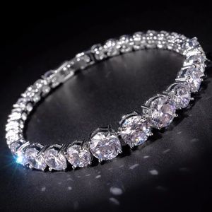 Stunning Large Brilliant CZ Copper Tennis Bracelet